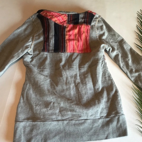 Free People Hoodie | Patch Work | Grey | L - Picture 2 of 5